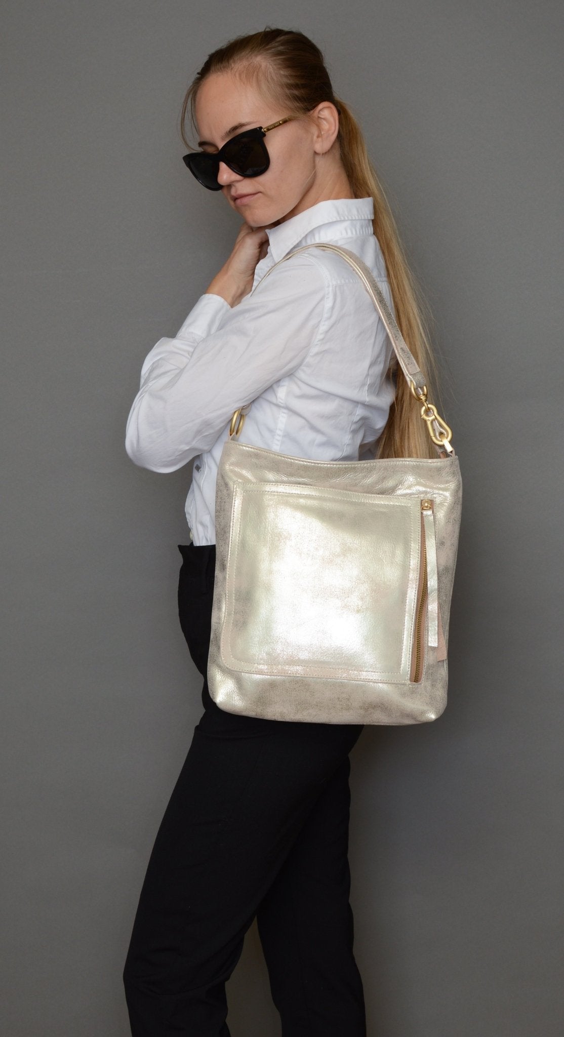 RILEY Brown Gold - Carla Mancini Handbags